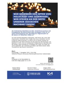 Read more about the article KSSQ unterstützt den Schweigegang am 7.11.2024 in der Kölner Innenstadt